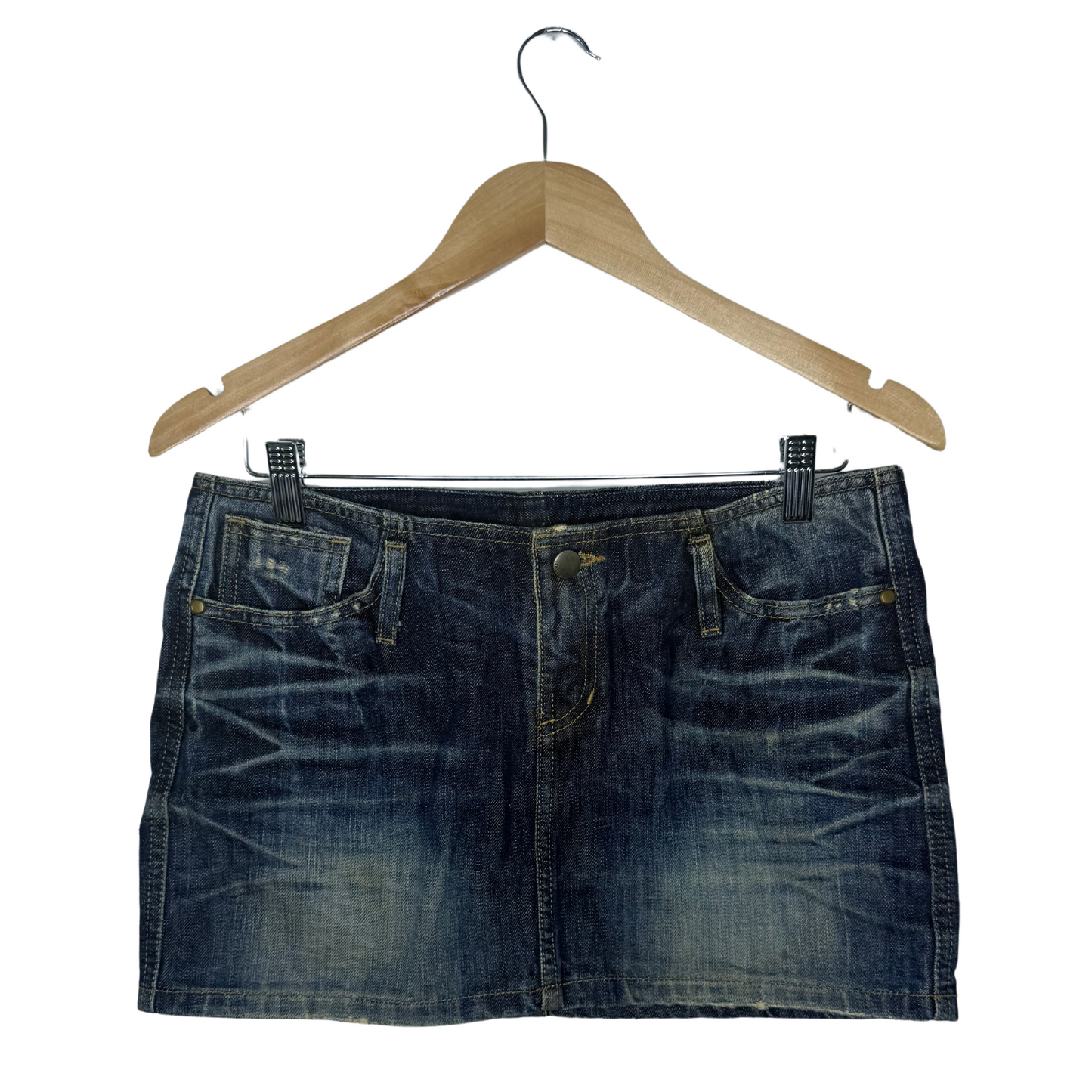 Vintage Denim Mini Skirt (W32)