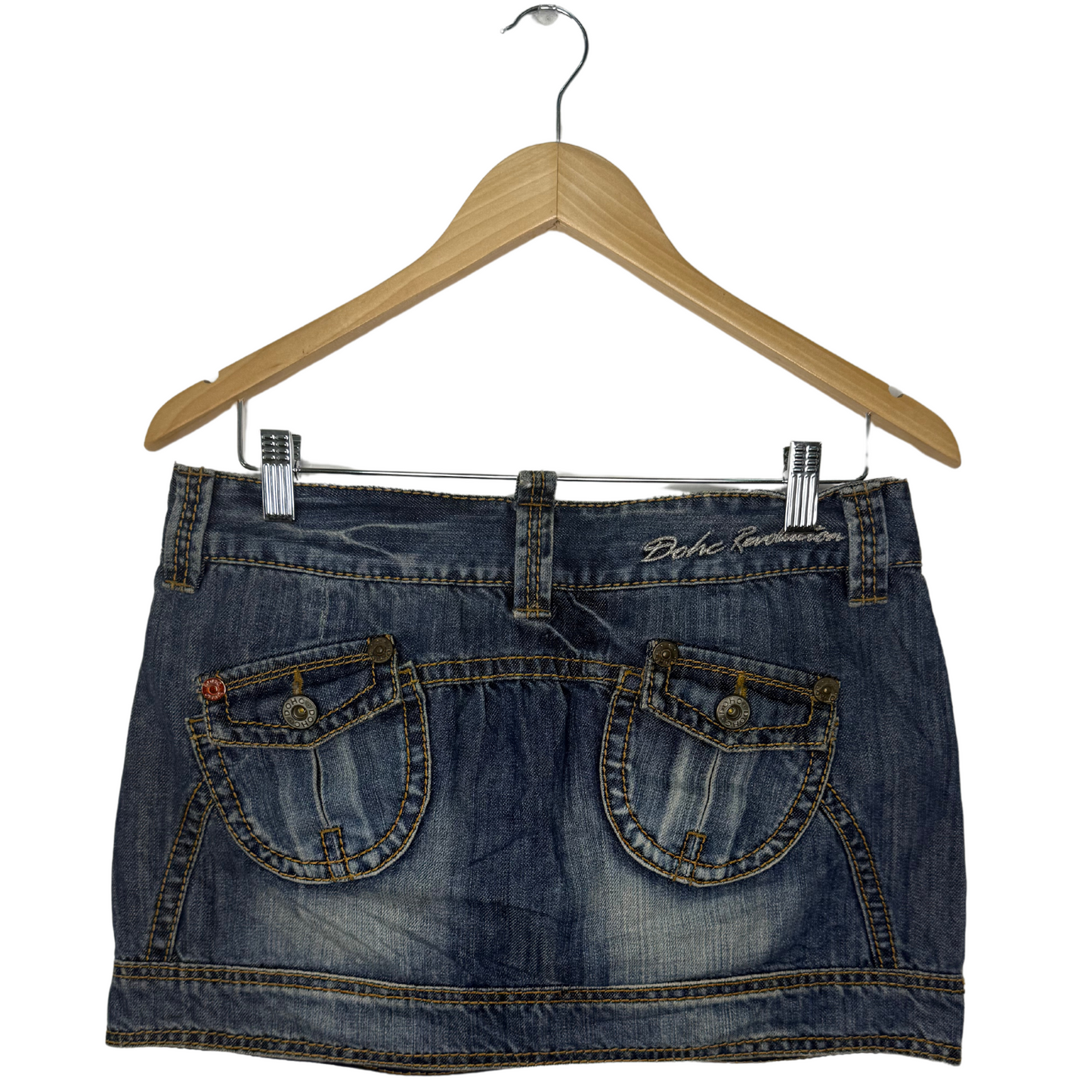 Vintage Denim Mini Skirt (W34)