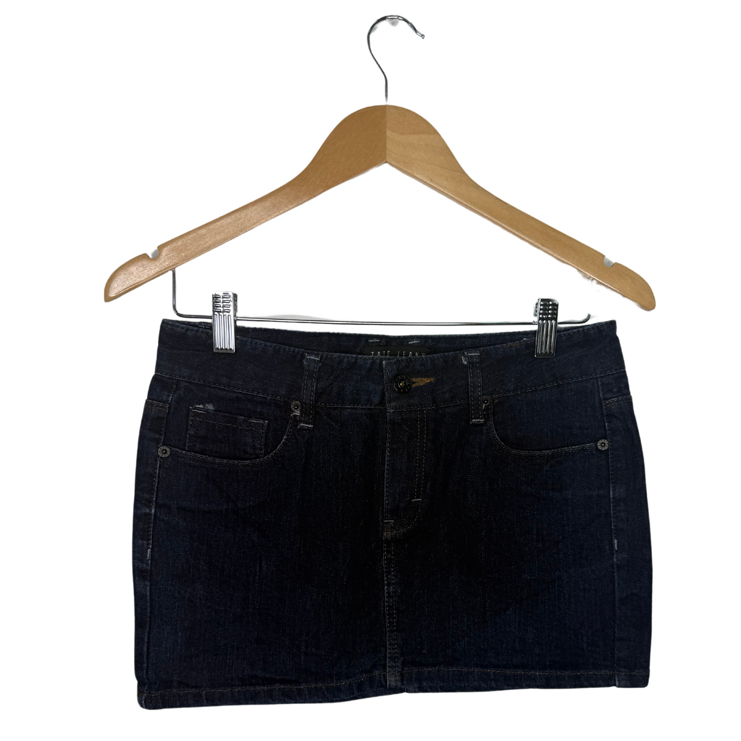 Black Denim Mini Skirt (W30)