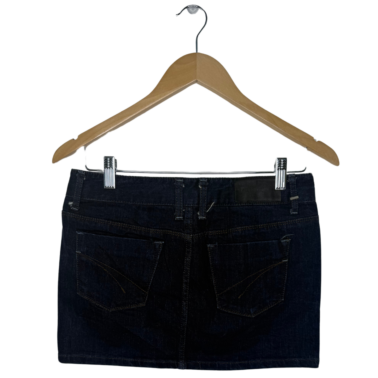 Black Denim Mini Skirt (W30)