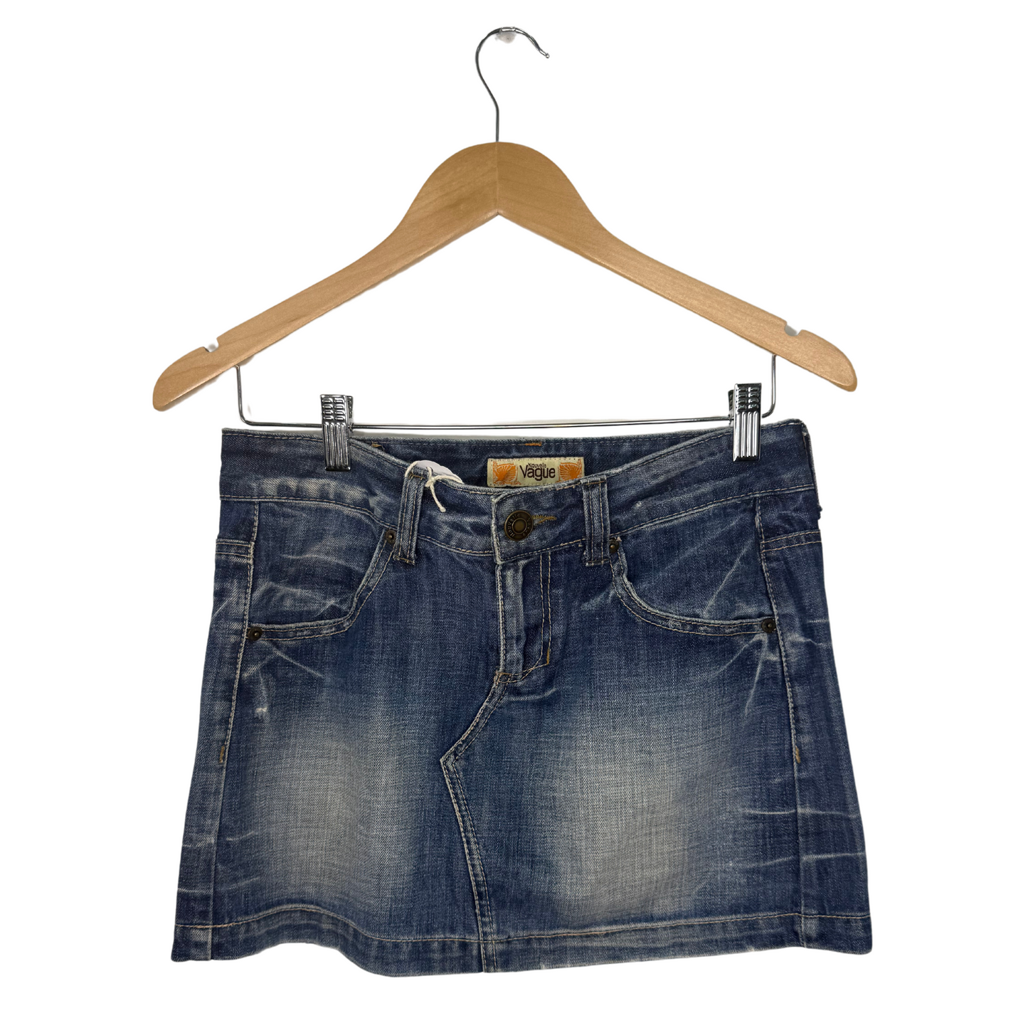 Vintage Vague Denim Mini Skirt (W30)