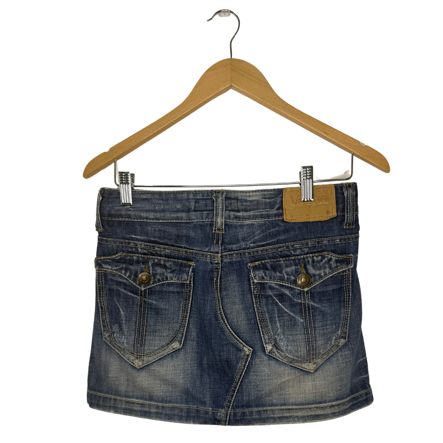 Vintage Vague Denim Mini Skirt (W30)